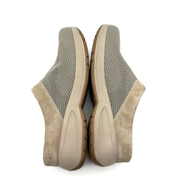 Dansko Sondra Taupe Suede Leather Slip-on Clog Mule Sneaker EU 38 US 7.5-8 - Picture 7 of 13